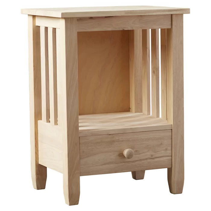 Lynn 28.5'' Tall Solid Wood End Table with Storage