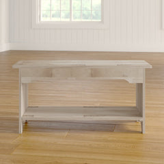 17" H x 36" W x 13" D Wood Storage Bench Ideal for Perching Pillows