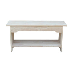 17" H x 36" W x 13" D Wood Storage Bench Ideal for Perching Pillows