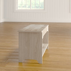 17" H x 36" W x 13" D Wood Storage Bench Ideal for Perching Pillows