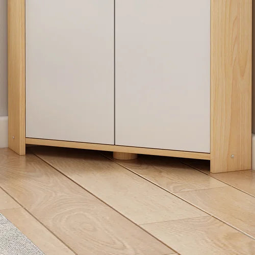 Wood 59.1'' Tall 4 - Door Corner Accent Cabinet Utilizing Corner Space