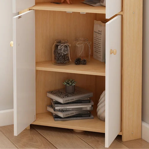 Wood 59.1'' Tall 4 - Door Corner Accent Cabinet Utilizing Corner Space