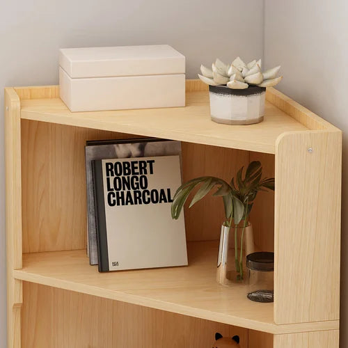 Wood 59.1'' Tall 4 - Door Corner Accent Cabinet Utilizing Corner Space