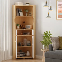 Wood 59.1'' Tall 4 - Door Corner Accent Cabinet Utilizing Corner Space