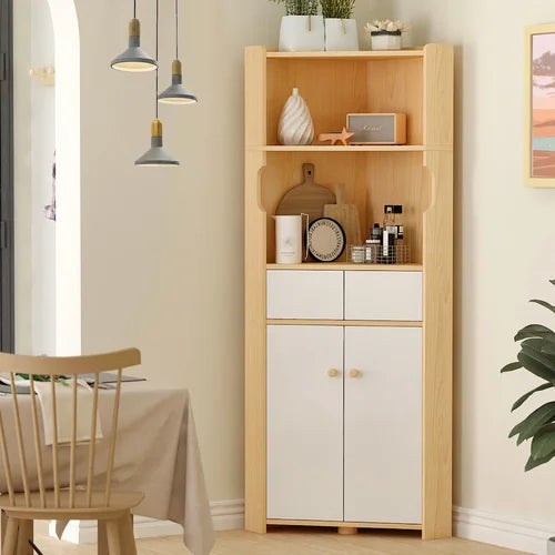 Wood Lynndale 59.1'' Tall 4 - Door Corner Accent Cabinet Perfect For Displaying Decorative