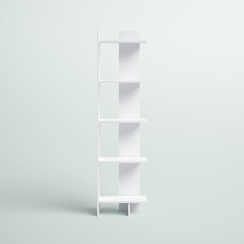(5 Shelves) 67" H x 18" W x 9" D Corner Bookcase Five Shelves for Displaying All your Novels, Framed Photos, and Collected Curios