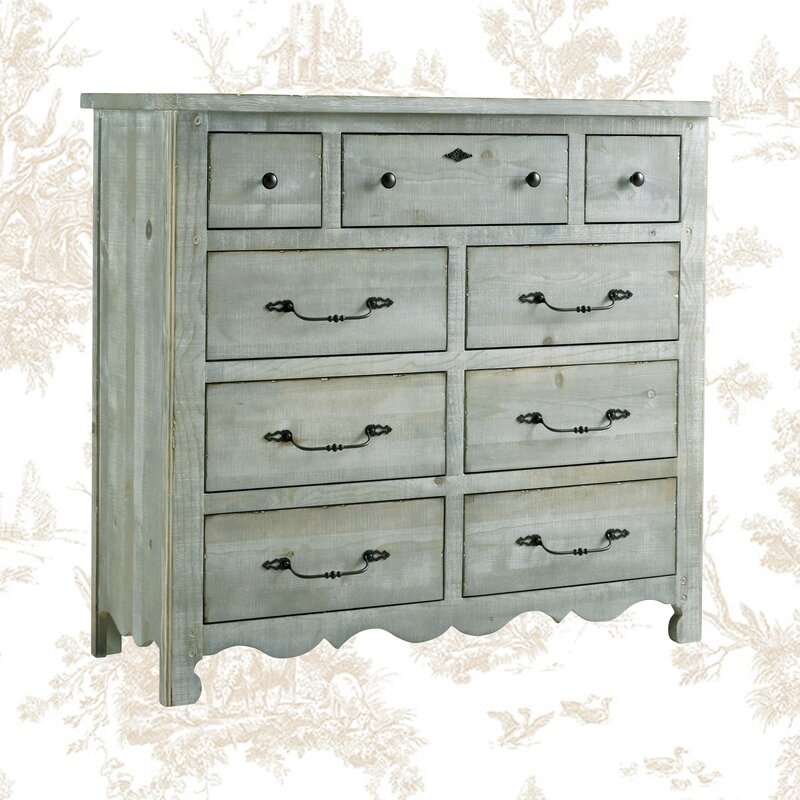 Mint Lyra 9 Drawer 50'' W Metal Center Drawer Guides