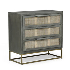 Mabel 28.5'' Tall Iron 3 - Drawer Solid Wood Accent Chest