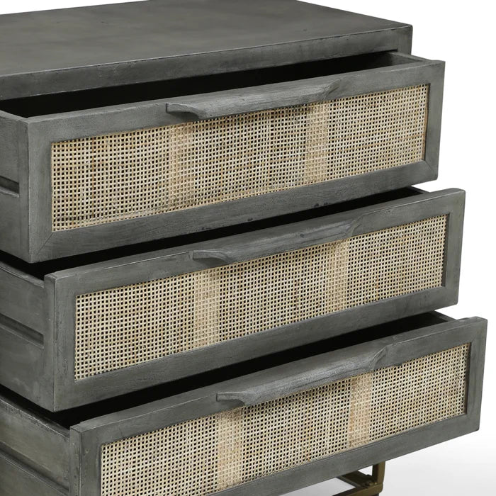 Mabel 28.5'' Tall Iron 3 - Drawer Solid Wood Accent Chest