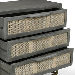 Mabel 28.5'' Tall Iron 3 - Drawer Solid Wood Accent Chest