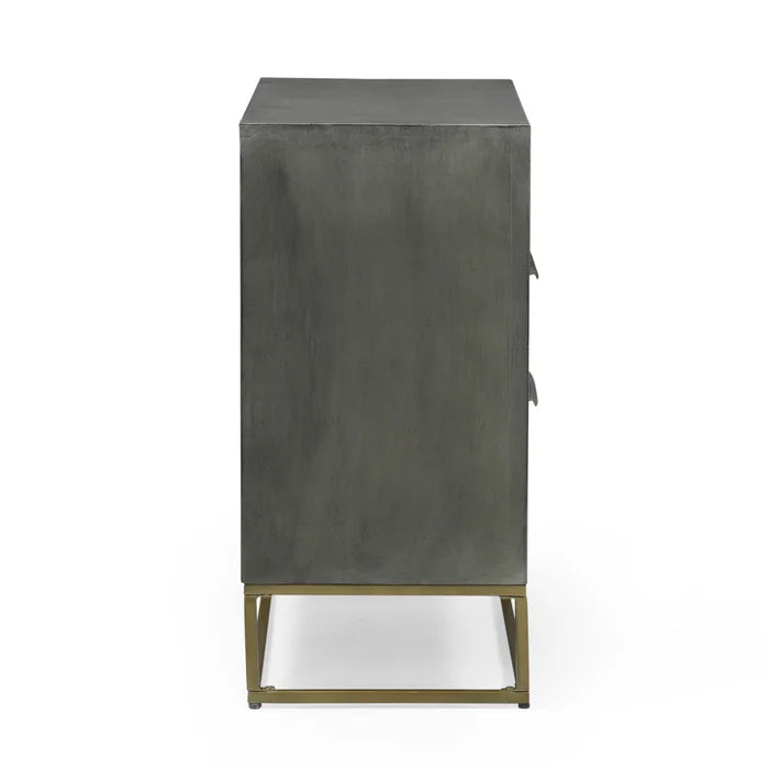Mabel 28.5'' Tall Iron 3 - Drawer Solid Wood Accent Chest