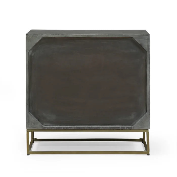 Mabel 28.5'' Tall Iron 3 - Drawer Solid Wood Accent Chest