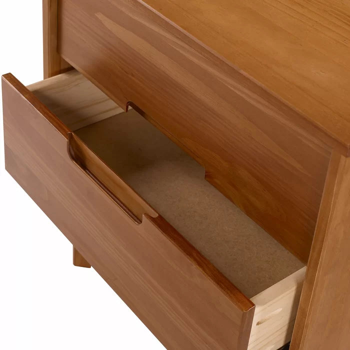 Caramel Mags 21.94'' Tall 2 - Drawer Solid Wood Nightstand Modern Design