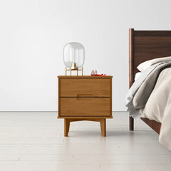Caramel Mags 21.94'' Tall 2 - Drawer Solid Wood Nightstand Modern Design