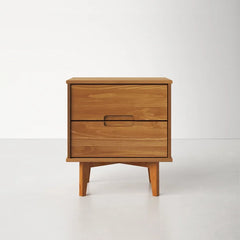 Caramel Mags 21.94'' Tall 2 - Drawer Solid Wood Nightstand Modern Design