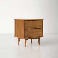 Caramel Mags 21.94'' Tall 2 - Drawer Solid Wood Nightstand Modern Design