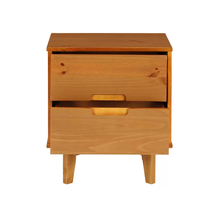 Caramel Mags 21.94'' Tall 2 - Drawer Solid Wood Nightstand Modern Design