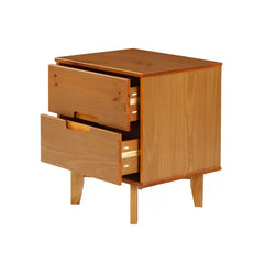 Caramel Mags 21.94'' Tall 2 - Drawer Solid Wood Nightstand Modern Design