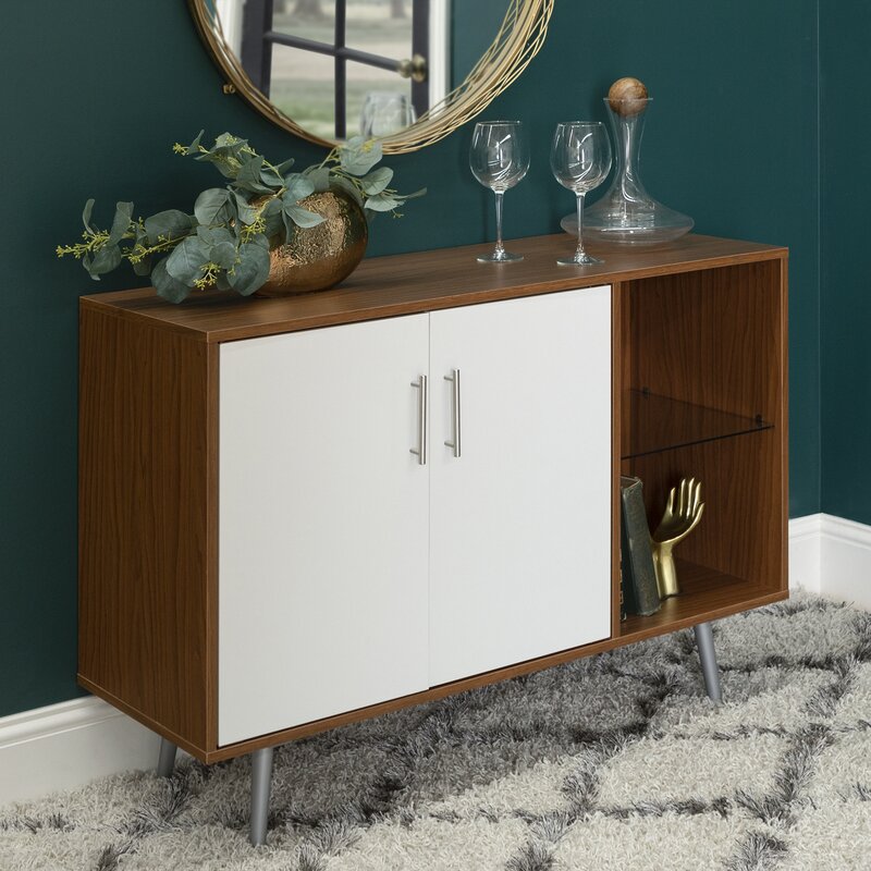 TV Stand for TVs up to 50" Streamlined Silhouette This Rustic Engineered Wood