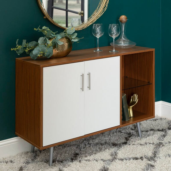 TV Stand for TVs up to 50" Streamlined Silhouette This Rustic Engineered Wood