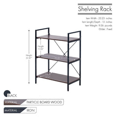 31.97" H x 23.23" W x 13" D 3-Tier Corner Shelf and Bathroom Storage Rack