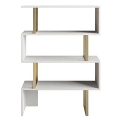 Gold/White Malveaux 49'' H x 35'' W Geometric Bookcase Design