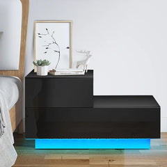 Black 16.1'' Tall 2 - Drawer Nightstand Modern Look and Storage Space to your Bedside