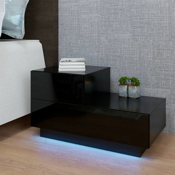 Black 16.1'' Tall 2 - Drawer Nightstand Modern Look and Storage Space to your Bedside