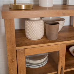 Barnwood Manette 52'' Wide Sideboard Four Shelves Rest