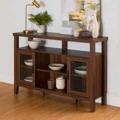 Dark Walnut Manette 52'' Wide Sideboard Four Shelves Rest