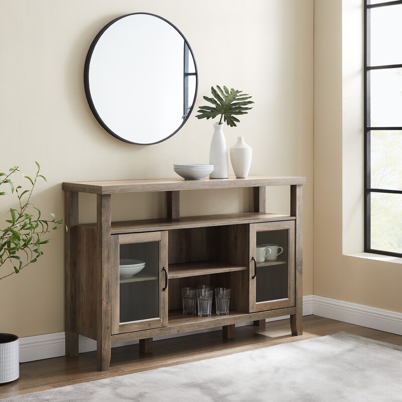 Gray Wash 52'' Wide Sideboard Two Exterior Shelves That Offer A Stage To Display A Few Decorative Favorites