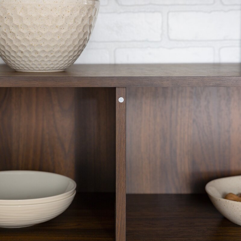 Dark Walnut Manette 52'' Wide Sideboard Four Shelves Rest