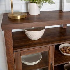 Dark Walnut Manette 52'' Wide Sideboard Four Shelves Rest