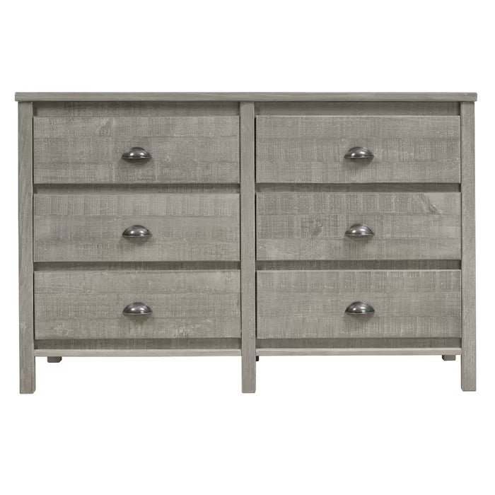 Mannion 6 Drawer 51'' W Solid Wood Contemporary Style Distressed Finish