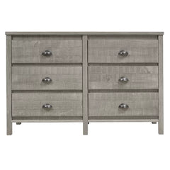 Mannion 6 Drawer 51'' W Solid Wood Contemporary Style Distressed Finish