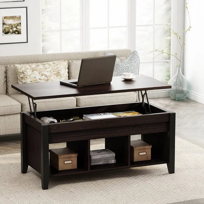 Round edge coffee table with storage sale