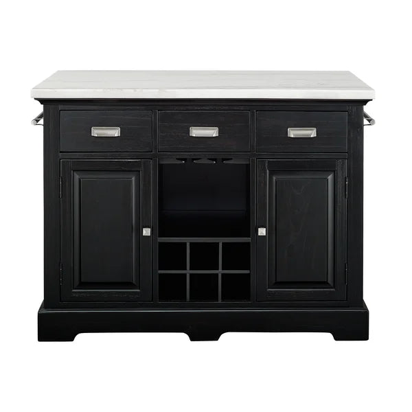 Mantello 48'' Wide Kitchen Island with Marble Top Perfect for Dining Room
