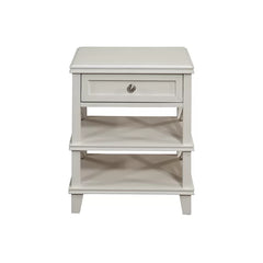 White Marc 25.5'' Tall 1 - Drawer Solid Mahogany Wood Nightstand Perfect for Bedside