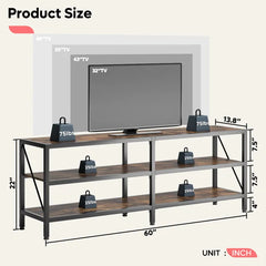 Rustic Brown Marlar TV Stand for TVs up to 65" with LED lights 21 Display Modes