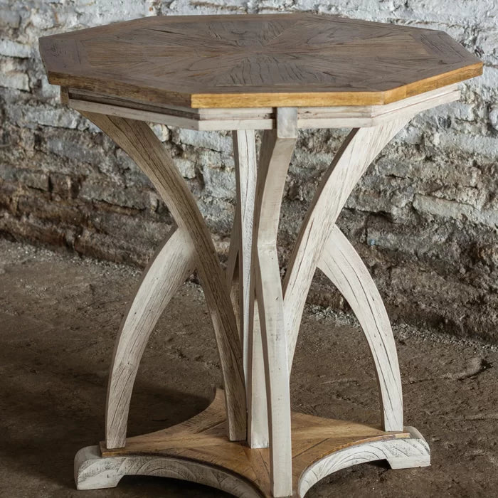 Marlee 28'' Tall Solid Wood Pedestal End Table with Storage