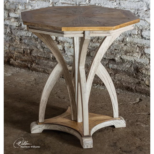Marlee 28'' Tall Solid Wood Pedestal End Table with Storage