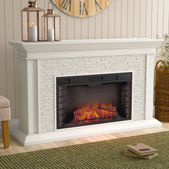 Marquette 60.25'' W Electric Fireplace White Cozy and Classic Environment