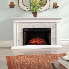 Marquette 60.25'' W Electric Fireplace White Cozy and Classic Environment