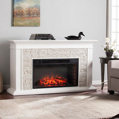 Marquette 60.25'' W Electric Fireplace White Cozy and Classic Environment