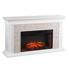 Marquette 60.25'' W Electric Fireplace White Cozy and Classic Environment