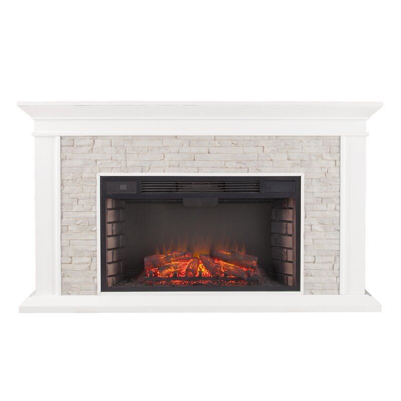 Marquette 60.25'' W Electric Fireplace White Cozy and Classic Environment