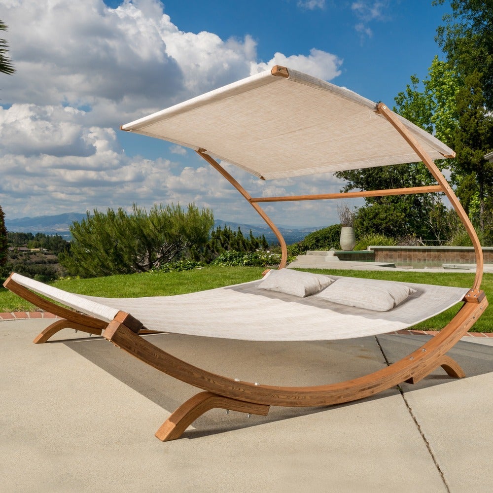 Wood Sunbed with Canopy Enjoy Warm Summer Evenings and Afternoons in the Lovely Fresh Air with this Lovely Sunbed. The Canopy.
