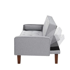 Gray Velvet Masahito Twin 75'' Wide Tufted Back Convertible Sofa Design