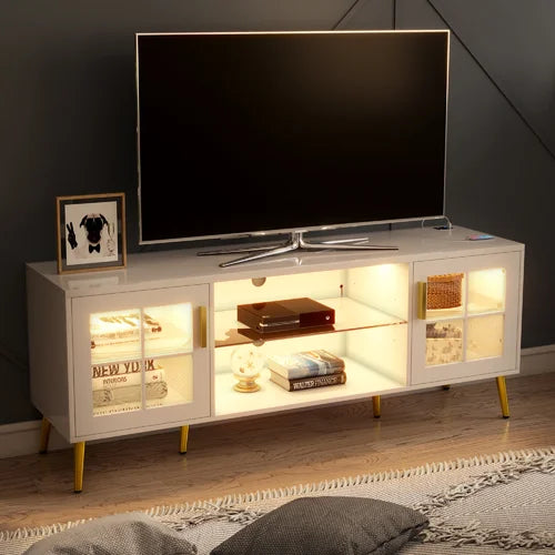 Masum TV Stand for TVs up to 65" Providing Plenty of Storage Space for Electronics and Decor