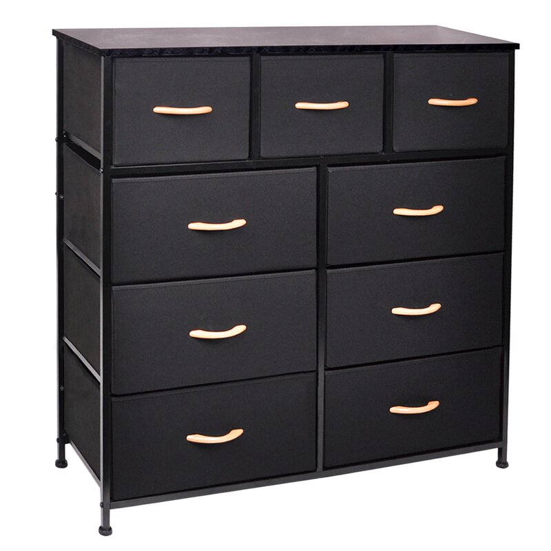 9 Drawer Black Matherly Storage Chest